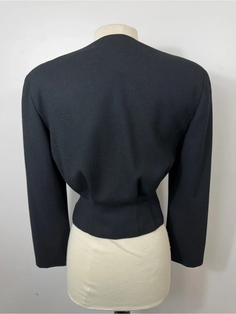Vintage Christian Dior Separates Black Cropped Blazer Jacket Wool USA Size 4